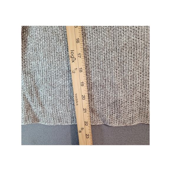 Eileen Fisher Cropped Linen Sweater – Scoop Neck – Open Weave – M – Oatmeal - Picture 6 of 7